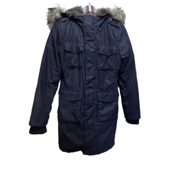 Aritzia TNA Blackcomb Black Parka Hooded Jacket Size Small Winter Coat Faux Fur - Picture 3 of 16